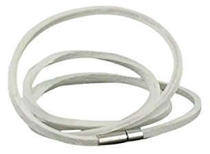 Lederarmband, Wickelarmband 3fach oder Halsband, Weiss