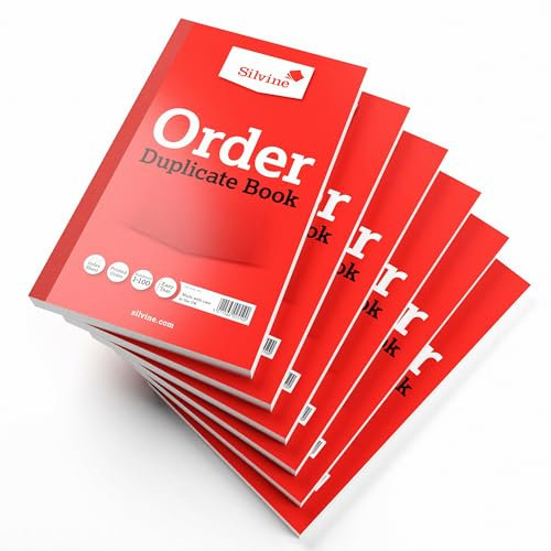 Silvine Duplicate Order Book - Numbered 1-100 with index sheet (210 x 127mm) [Pack of 6]