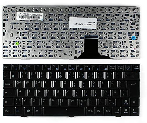 Power4Laptops Tedesco Nero Lucido Tastiera Sostitutiva per Portatili Compatibile con ASUS EEE PC 1000