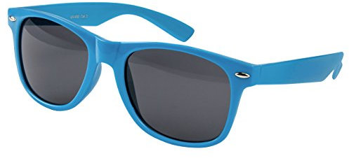 Sonnenbrille Nerdbrille Nerd Retro Look Brille Pilotenbrille Vintage Look - ca. 80 verschiedene Modelle Hell Blau