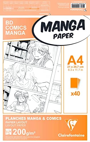 Clairefontaine - Ref 94044C - Papel multitécnica manga (40 hojas) - Tamaño A4 (297 x 210 mm), papel de 200 g/m², blanco y liso, para marcadores, a prueba de sangrado