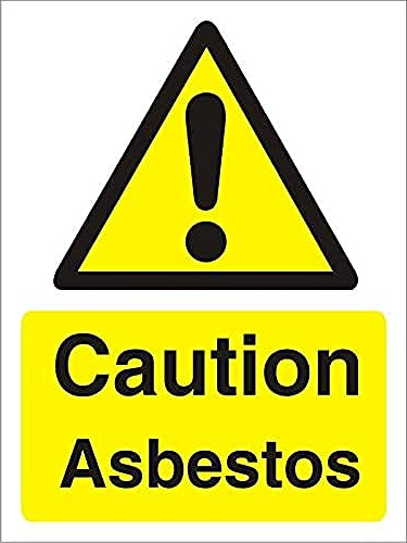 Seco Caution Asbestos Sign, 200mm x 300mm - 1mm Semi Rigid Plastic