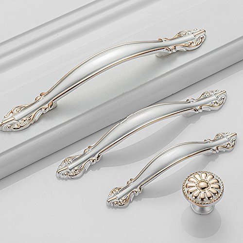 Angela-homestyle™ Vintage Möbelgriffe Antikbeschlag Schubladengriff Möbelgriff Schrankgriff Zierteile Mit Schrauben (Silber, 64mm)