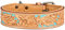 MICHUR Mariano Hundehalsband Leder, Lederhalsband Hund, Halsband, Beige Blau Braun, Leder, mit gestanzten blumigen Mustern, Halsumfang 24-28,5cm / Gesamtlänge 32cm