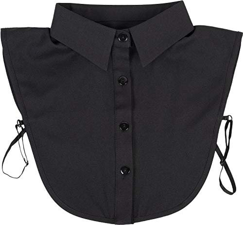 styleBREAKER Faux col Amovible pour Femmes avec Patte de Boutonnage, uni, col pour Blouses et Pulls 08020004, Couleur:Noir