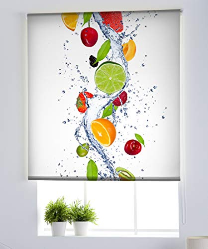 Estoralis | Cocina | Estor Enrollable Diseño Moderno | Translúcido Estampado Digital | Modelo C-1229 | 110 x 180 cm (Ancho/Alto) Tamaño Tela 107 x 175 cm | Estores para Ventanas y Puertas