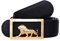 RosyU Herren Fashion Gold Dreidimensionale Löwe König Schnalle Design Top Rindsleder Gürtel (Löwe Gold, 110cm（37-39）)
