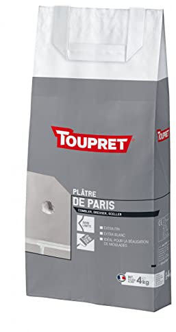 Toupret BCPLA04 Plâtre De Paris en Sac De 4kg, Blanc