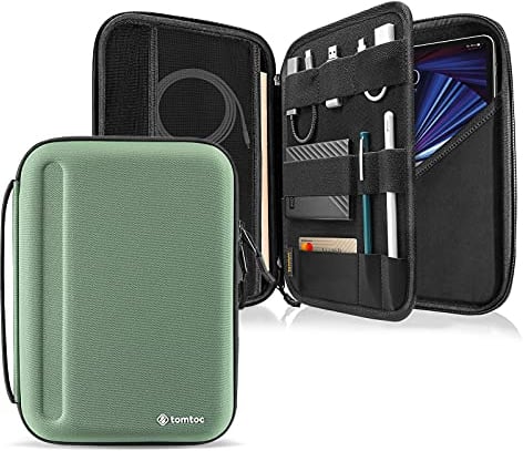 tomtoc Portfolio Tablet Tasche für 11 Zoll iPad Pro M4 OLED 2024, 11 Zoll iPad Air M2 2024, 11 Zoll iPad Pro M2&M1, iPad Air 5, iPad 10, Sleeve Hülle Hartschale für Magic/Smart Keyboard mit Zubehör