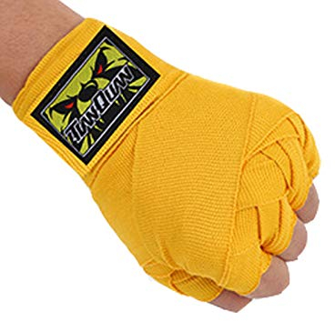 LZQpearl Boxing Hand Wraps, Boxing Bandagen Innenhandschuhe Mit Extra Breitem Verschluss, Für Kampfsport, Boxen, MMA & Cross Fitness, Männer & Frauen (Yellow,3m)
