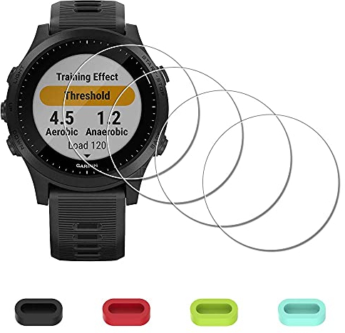 Vitre Protection pour Garmin Forerunner 945 , iDaPro Verre Trempé Protection Ecran 0,3mm Dureté 9H Screen Protector Anti-Rayure Anti-Bulle -Lot de 4