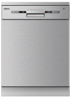Edesa EDW-6230 X Lavavajillas de Libre Instalación Ancho de 60 cm 7 Programas Especiales con Triple Sistema de Seguridad y Display Capacidad 13 Cubiertos Color Real Inox