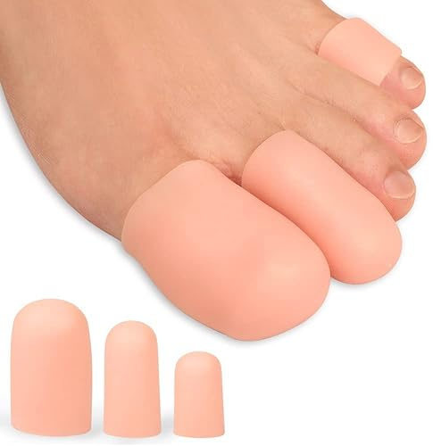 Bukihome 16 PCS Toe Protectors, Silicone Toe Caps Toe Sleeve Protectors, Prevent Pain Relief for Corns, Blisters and Ingrown Toenails (6 Large Size + 6 Medium Size + 4 Small Size)