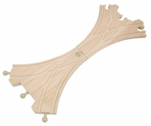 2 Sück - Holzschienen/Kreuzung - passend für alle gängigen Holzeisenbahnen