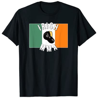 Irish Flag MMA T Shirt with MMA Glove Graphic T-Shirt