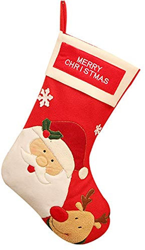 CHUANGOU Weihnachtsstrumpf Nikolausstiefel 45cm Filz Weihnachtsstrumpf