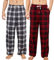 U2SKIIN Pyjamahose Herren lang kariert Schlafhose Schlafanzughosen für Herren Fleece Pyjama Hosen Nachtwäsche Freizeithose mit Taschen (Rot Schwarz Kariert+ Weiß Schwarz Kariert, XL)
