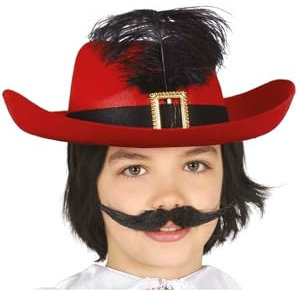 FIESTAS GUIRCA Roter Musketierhut für Kinder, Bunt