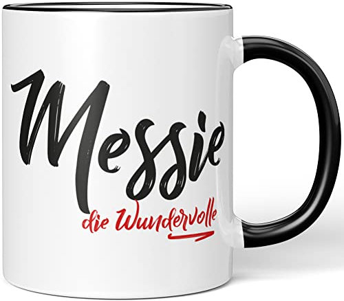 JUNIWORDS Tasse, Messie, die Wundervolle, Schwarz (5270687)