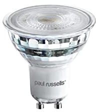 paul russells LED Glass GU10 – Dimmable Fittings Spot Lightbulbs, 4.5W 345 Lumens LED Bulbs, 50w Equivalent, Bright 2700K Warm White, Dimmer Energy Saving 38° Ceiling Spotlights, 1 Pack