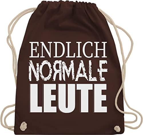 Turnbeutel Rucksack - Festival & Konzert - Endlich normale Leute - Unisize - Braun - gym bag sportbeutel stofftasche juterucksäcke rucksäcke beuteltasche stoffrucksack turnsäcke turnsackerl