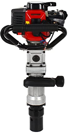 Frederimo Luftkühlung Pfostenramme, 900W 2 Takt Einzylinder Benzin Motor Pfahlramme mit 55mm und 70mm Stapelkopf, Pfostentreiber für Gartenzaun Zaunbau
