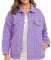 Cipo & Baxx Damen Jeansjacke Oversize Lang Denim Frezeitjacke WJ211 Lilac L
