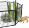 FXW Dekorativer Gartenzaunpaneele mit Toren, Hundezaun für den Hof, robustes Metall, 61 cm hoch, 9 m lang, insgesamt schwarz