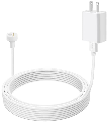 Câble d'alimentation pour Google Nest Cam extérieur ou intérieur, batterie (2ème génération) de 5 m, câble de charge résistant aux intempéries avec adaptateur pour Nest Cam (batterie), câble de charge