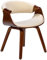 CLP Esszimmerstuhl Foley I Mit Armlehne Und Holzgestell I Küchenstuhl Und Wohnzimmerstuhl, Farbe:walnuss/Creme, Material:Stoff