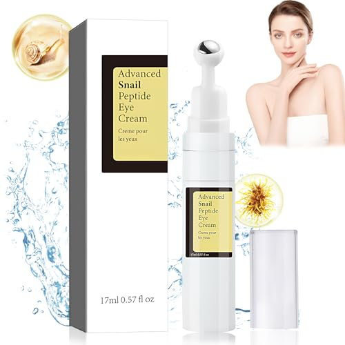 Snail Mucin, Schneckenschleim AugenCreme, Advanced Snail 96 Mucin Power Essence Eye Cream mit Ball, Snail Mucin Feuchtigkeitscreme Augenpflege,Augenringe Entfernen,17ml