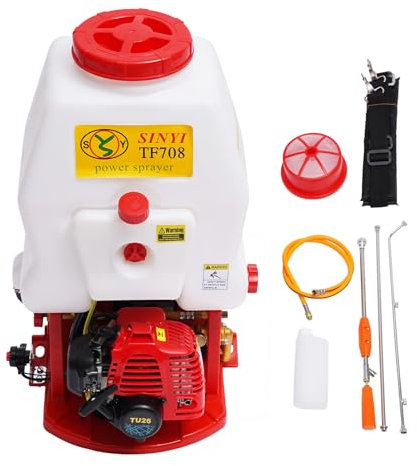 OUBUBY 20L Benzin Motorsprüher Motorspritze Düngerspritze 3 in 1 Salzstreuer Laubbläser Rückenlaubbläser Streuer Drucksprüher Gartenspritze Sprühgerät Pflanzenschutz