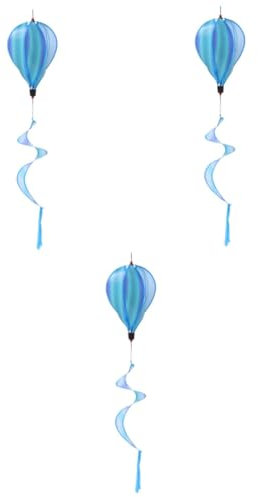 Yardwe 3stücke Hängende Deko Heißluftballon Mit Regenbogenfarben Gartenornament Für Balkon Und Garten Einfacher Winddrehend Für Schöne Effekte