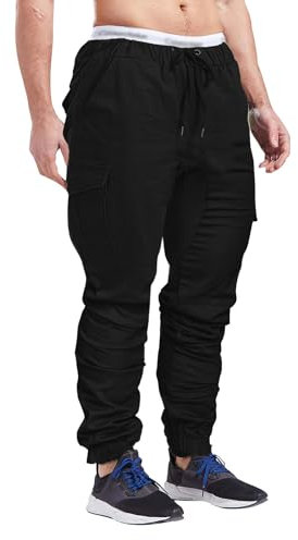 Générique Pantalon Homme Musculation Pantacourt Militaire Vêtements De Travail Chasse Khaki Pants Treillis Noir 2XL