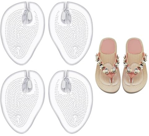 KARELLS Silikon Zehentrenner Pads, 2 Paare Zehenschutz Kissen Flip-Flop Sandalen, Zehenschutz Damen, Transparent