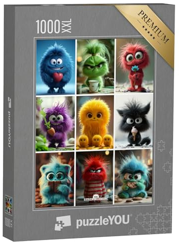 Puzzle 1000 Teile XXL „LITTLEMONSTERTIME: Collage“ – aus der Puzzle-Kollektion Illustrationen, Kunst & Fantasy