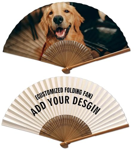 GMDLSK Ventagli in Legno, Ventilatore Pieghevole con Foto, Ventagli Decorativi Personalizzati per Matrimoni, Feste, Compleanni, Decorazioni, Feste