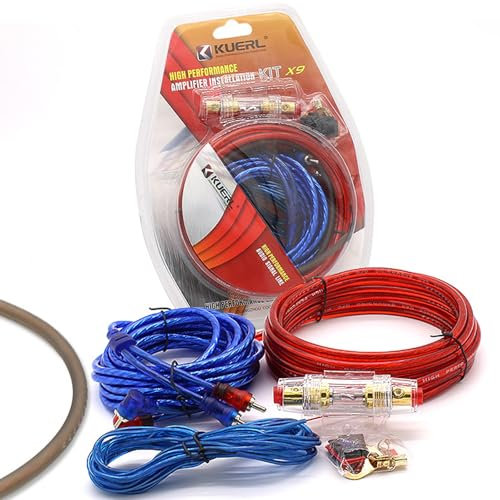 10GA Coche Amplificador Cable Set conexión Set Amplificador Potencia Amplificador Cable instalación Set Amplificador Coche, conexión Set Cable Set instalación Cable Set 4,5 m 1500w