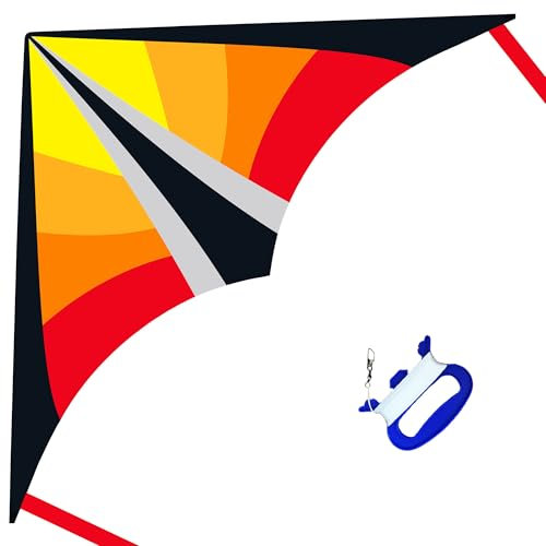 Larilook Drachen für Kinder und Erwachsen, Flugdrachen Drachen, großer Delta-Drachen, Kinderdrachen ab 6 Delta Kite (Orange)