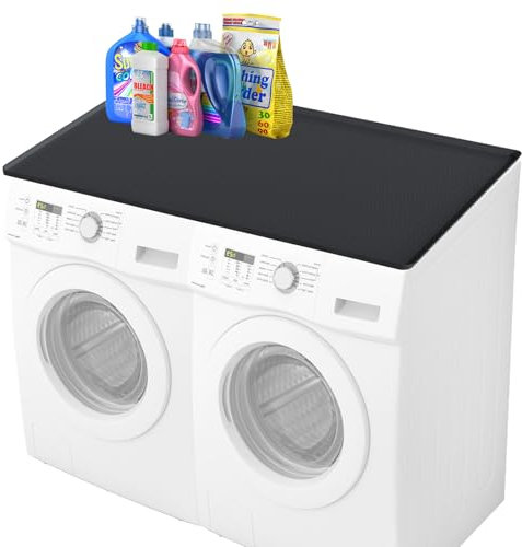 Cubierta grande para lavadora y secadora, 54 x 27.5 pulgadas, fundas grandes para lavadora y secadora para la parte superior, alfombrilla protectora de carga superior antideslizante para lavadora y