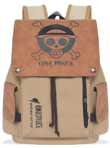 FCMTFV One Piece Rucksack,One Piece Anime Rucksack,Laptop Rucksack Luffy Leinwand Schultasche, Schulrucksack Kinder