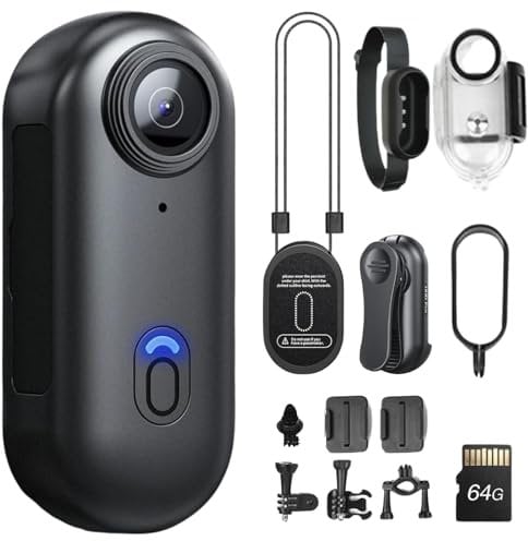 SHPTDJTIC H88 4K Body Cameras with Audio & Video Recording - Waterproof Body Camera 4K, Magnetic & 360° Clip, 120-Min Battery for Cycling, Pet Walking (4K-Pro-64G)