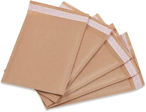 M7 Packaging Bubble Mailers Brown or White 100 Pack Paper Bubble Mailers, Self-Seal Adhesive Shipping Bags, Cushioning Padded Envelopes for Shipping, Mailing, Packaging (Brown, 220x270m)