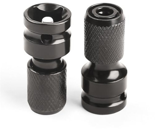 2 Stück Schlagschrauber Bit Adapter, 1/2 Zoll Vierkantantantrieb auf 1/4 Zoll Bit Adapter, Bithalter Stecknuss Adapter, Schlagschrauber Zubehör für Schlagratschenschlüssel, Schlagschrauber Nüsse, Bit