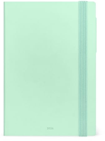 Legami - Wochenplaner Medium 2026, Pastel Mint, 12 Monate, Medium, Gummibandverschluss, Tagebuch von Januar 2026 bis Dezember 2026, aus FSC-zertifiziertem Papier, 12 x 18 cm