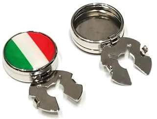 Climple Manschettenknöpfe mit italienischer Flagge, silberfarbene Knopfabdeckungen für Herrenhemden – Italien-Ungarn-Flagge, Manschettenknöpfe, Verschluss ohne Nähen, 17.6mm / 0.69, Metall, Kein