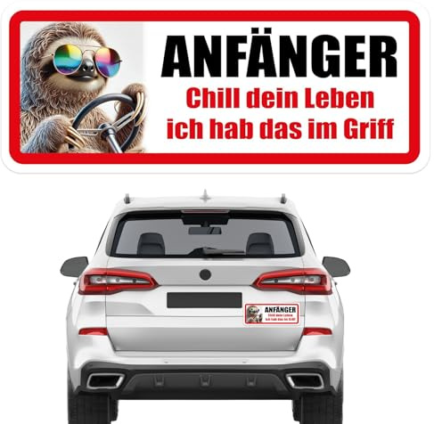 Anfänger Schild Auto 20 X 8 cm Fahranfänger Aufkleber, Wiederverwendbar, Nicht Leicht zu Verblassen, Wetterfest und Hochgeschwindigkeitsbeständig, Geschenk zum Führerschein