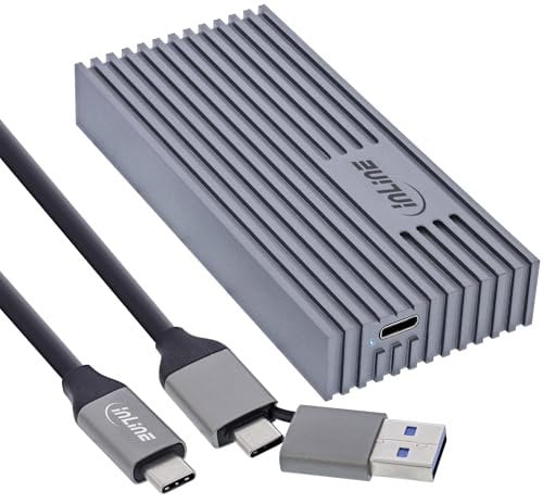 InLine 00031J - Carcasa para SSD (USB 4 M.2, aluminio, compatible con Thunderbolt 3/4, USB 4 a M.2 NVMe, aluminio)