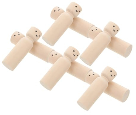 HEALSOPTHY 10 Stück Teiliges Unbemalte Holzpuppen Naturfarbene DIY holzfiguren mit Glatter Oberfläche Handbemalbare Engel Marionetten für Kreative Bastelprojekte und Wohnkultur