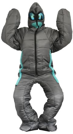 WYWY Tragbarer Schlafsack für Erwachsene, Erwachsener Ganzkörper-Alien-Anzug Mit Gehfunktion - Alle Jahreszeiten, Bequem & Warm, Reißverschluss, Polyester & Baumwolle(170-185cm)